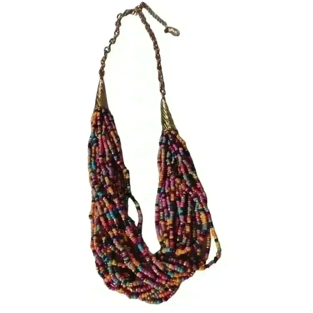 Jules Colorful Multi Strand Bead Necklace